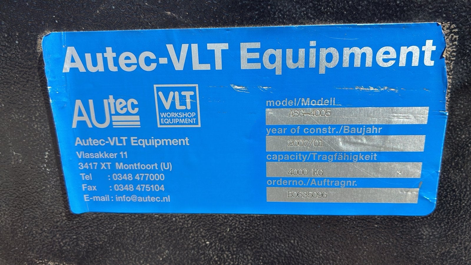 Autec-VLT Schaarhefbrug 4000 kg - Model ASB-4005, Ophalen of Verzenden