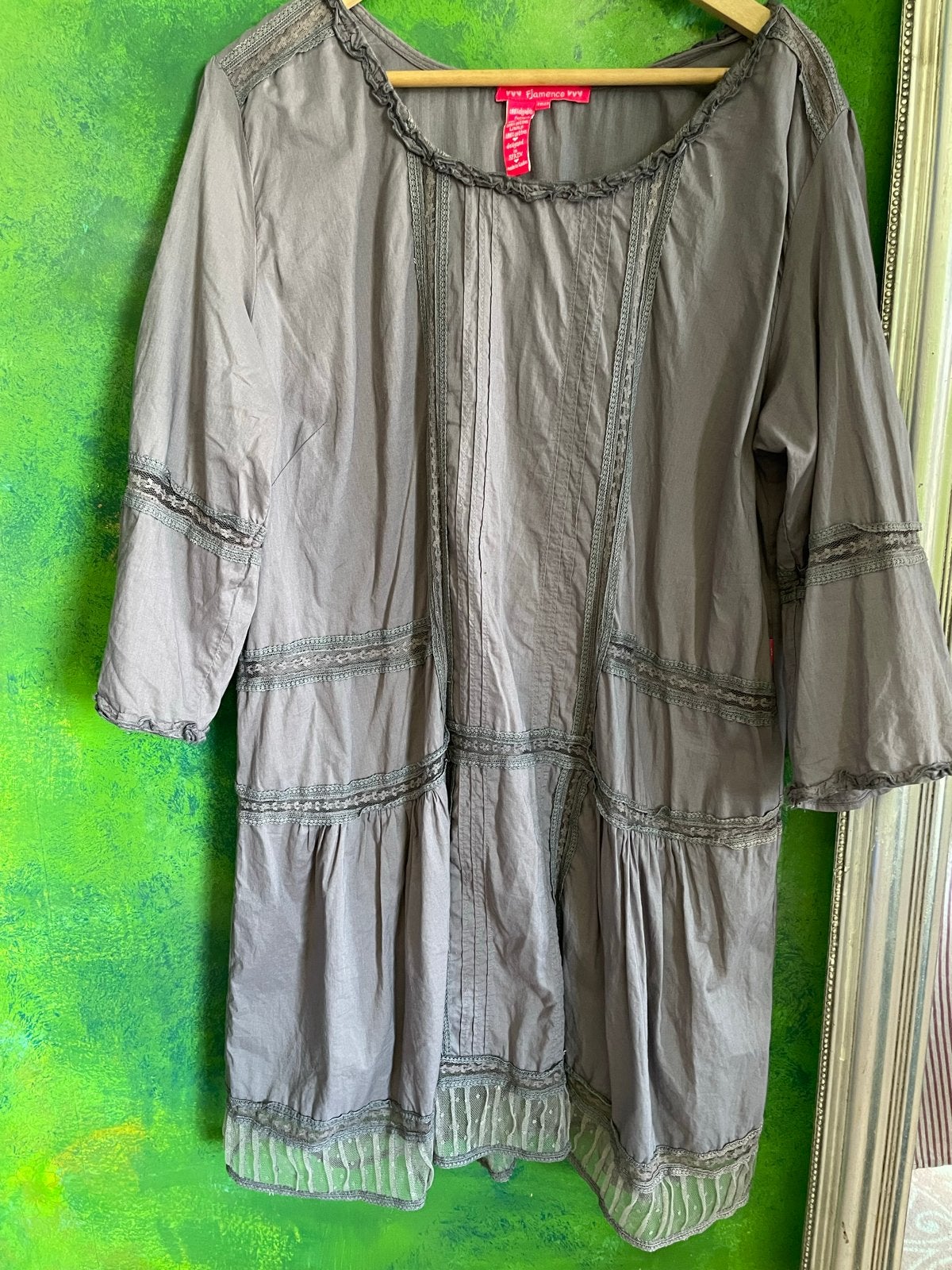 Flamenco Tuniek Jurk Grijs met Kant Maat M, Maat 38/40 (M), Ophalen of Verzenden, Zo goed als nieuw, Grijs