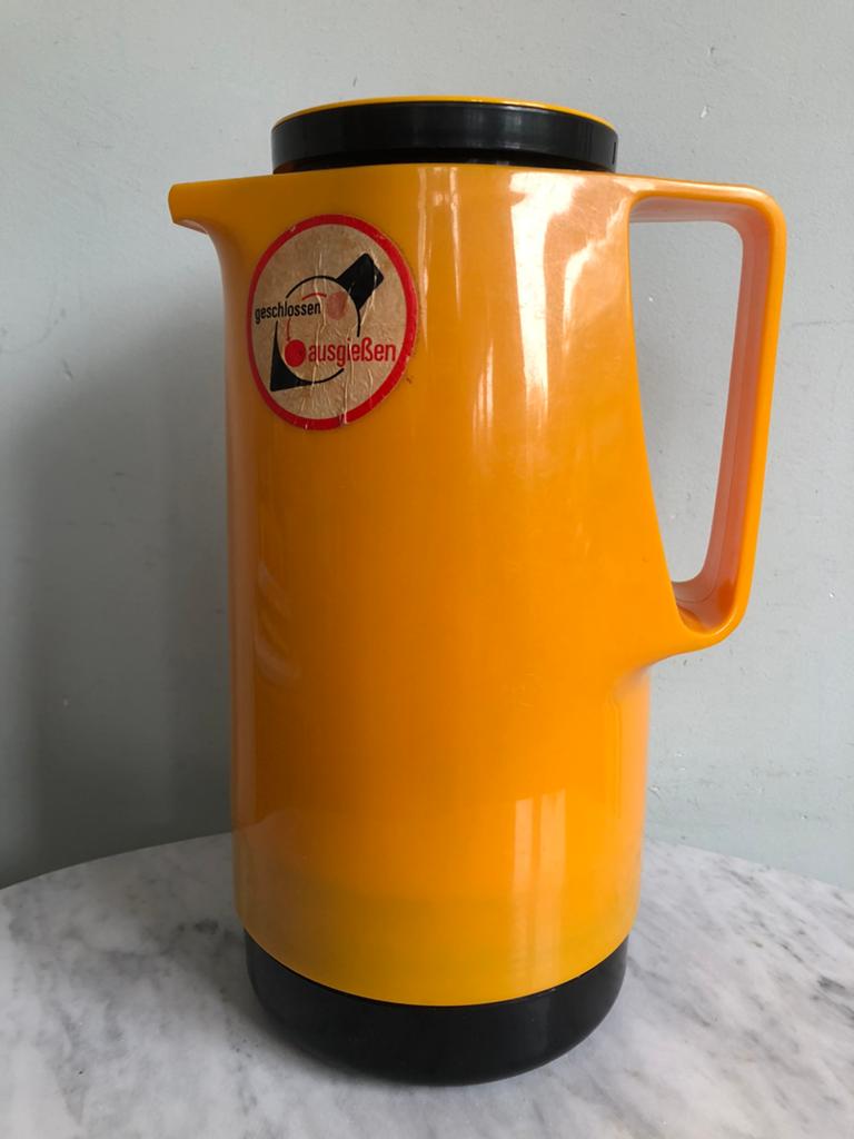 Retro vintage gele thermoskan Dr. Zimmerman W-Germany 1L, Ophalen of Verzenden, Huis en Inrichting