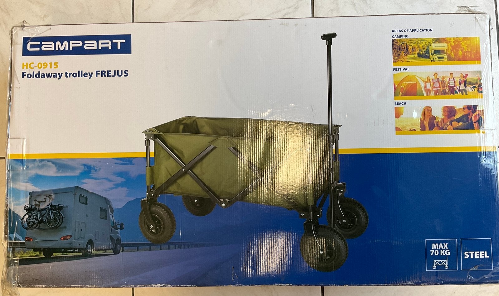 Nieuwe Campart Frejus groene bolderkar inklapbaar, Caravans en Kamperen, Bolderkarren, Ophalen, Nieuw