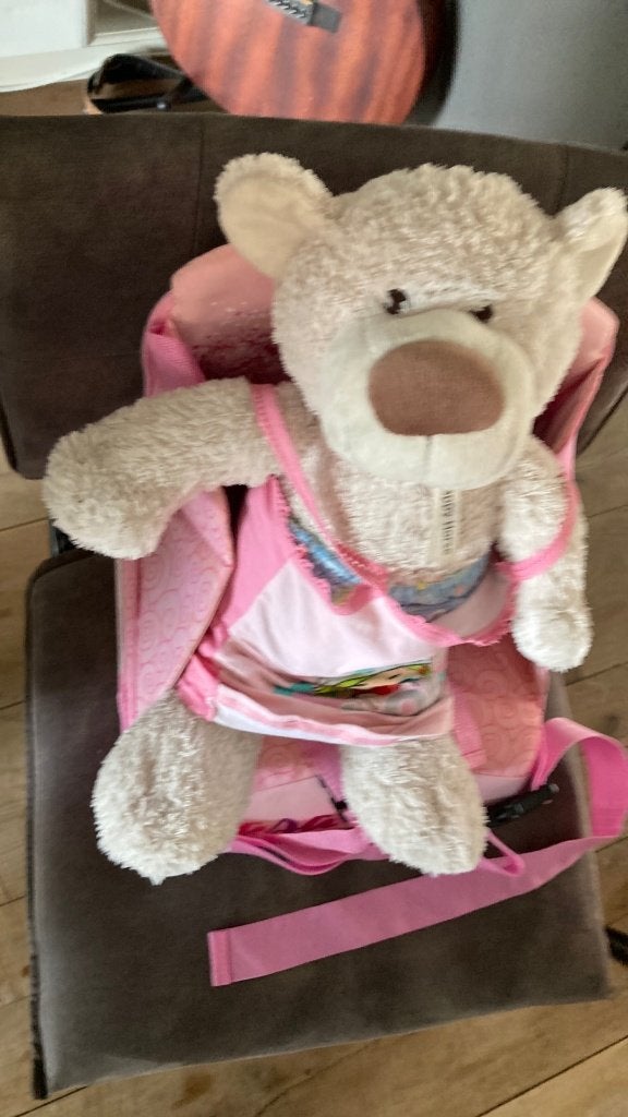 Asalvo Trona de Viaje reisstoel / stoelverhoger roze, Kinderen en Baby's, Ophalen, Gebruikt, Inklapstoel, Gordel(s)