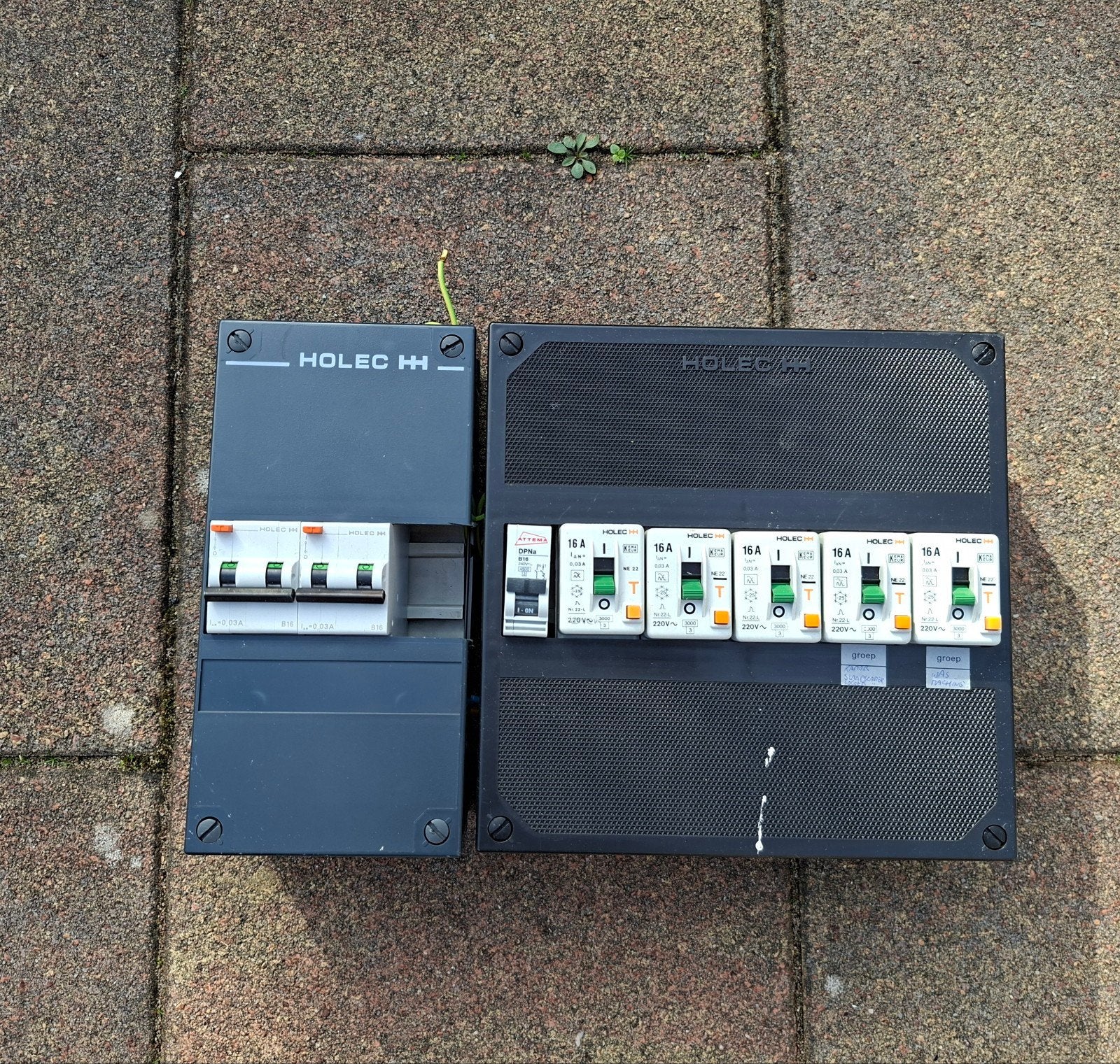 Holec HH  groepenkast met automaten 16 ampère, Doe-het-zelf en Verbouw, Ophalen of Verzenden, Gebruikt, Overige merken, Groepenkast