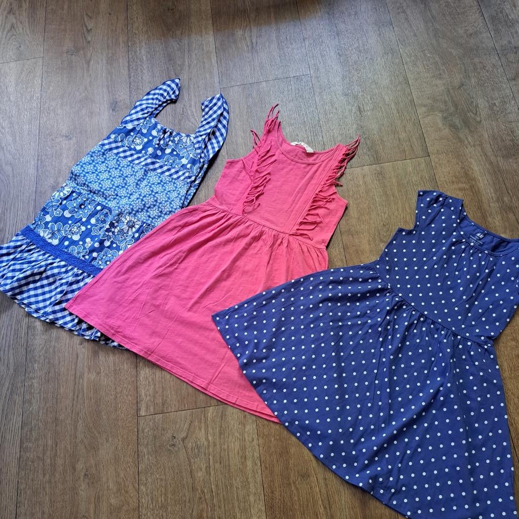 3 zomerjurkjes mt 122/128, Meisje, H&M, Ophalen of Verzenden, Zo goed als nieuw
