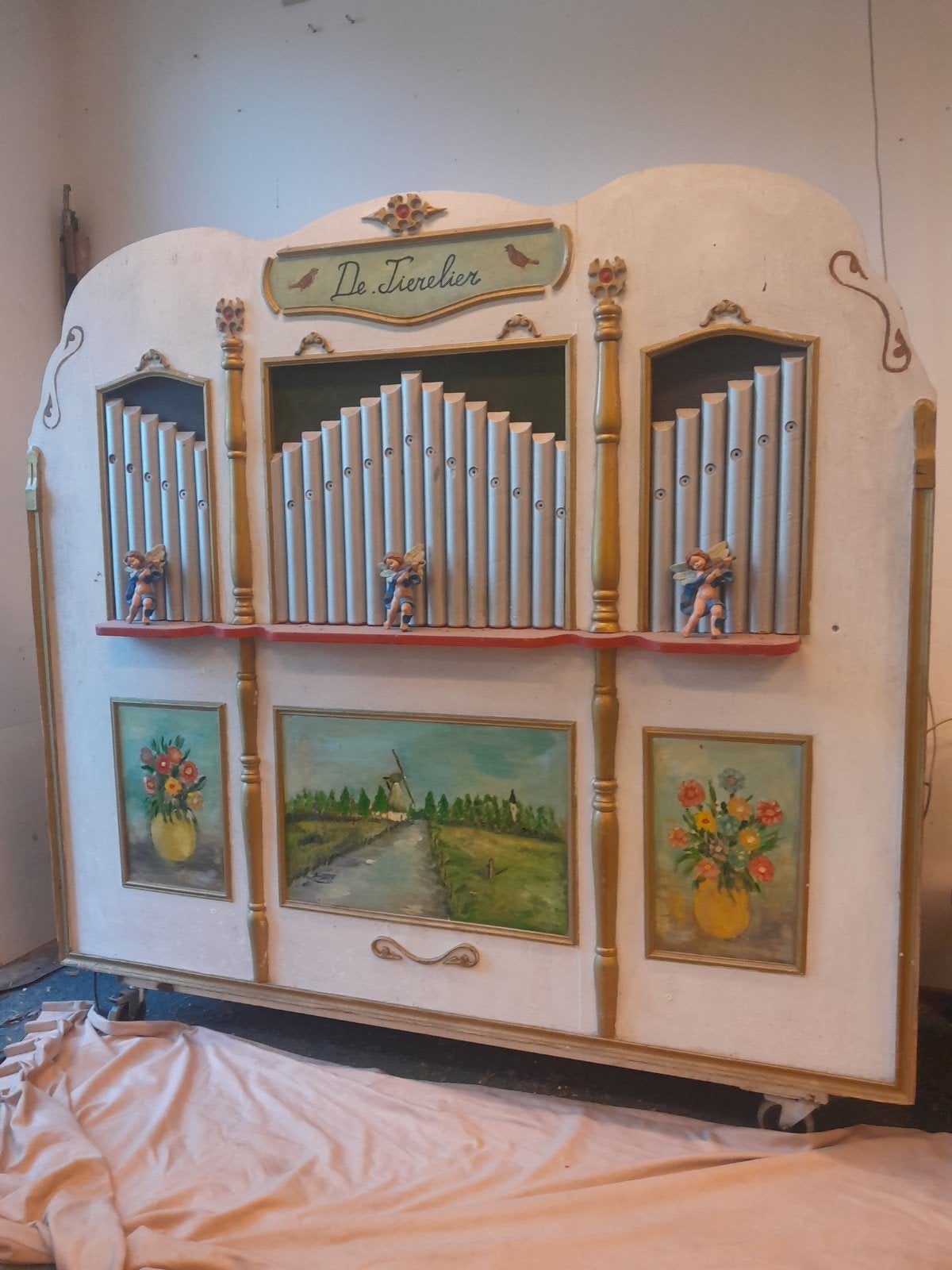Antiek Draaiorgel "De Tierelier" met Platenspeler, Ophalen of Verzenden, Gebruikt