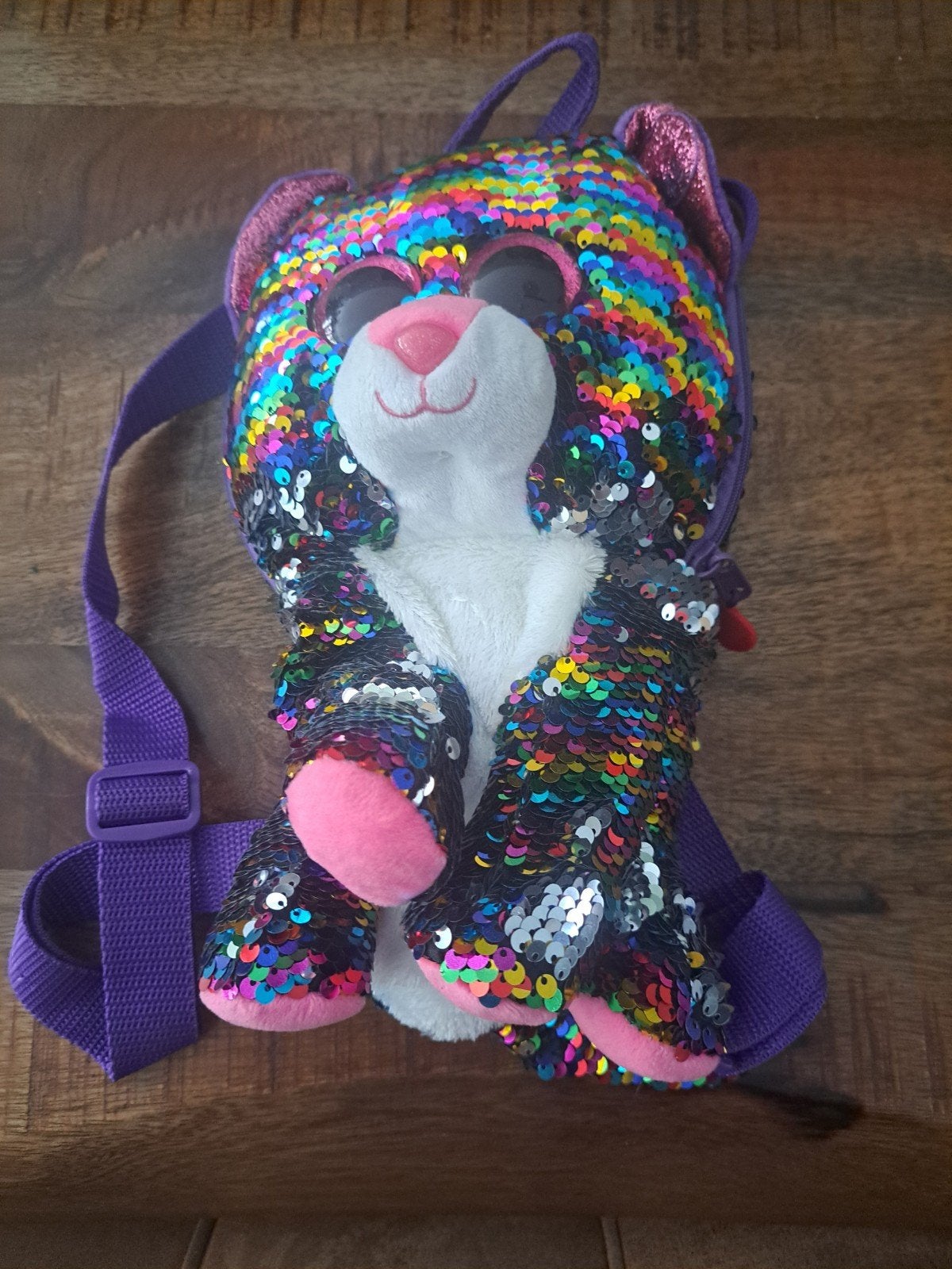 Leuke TY glitter rugzak in de vorm van een kat, Overige merken, Gebruikt, Ophalen of Verzenden, Minder dan 25 cm