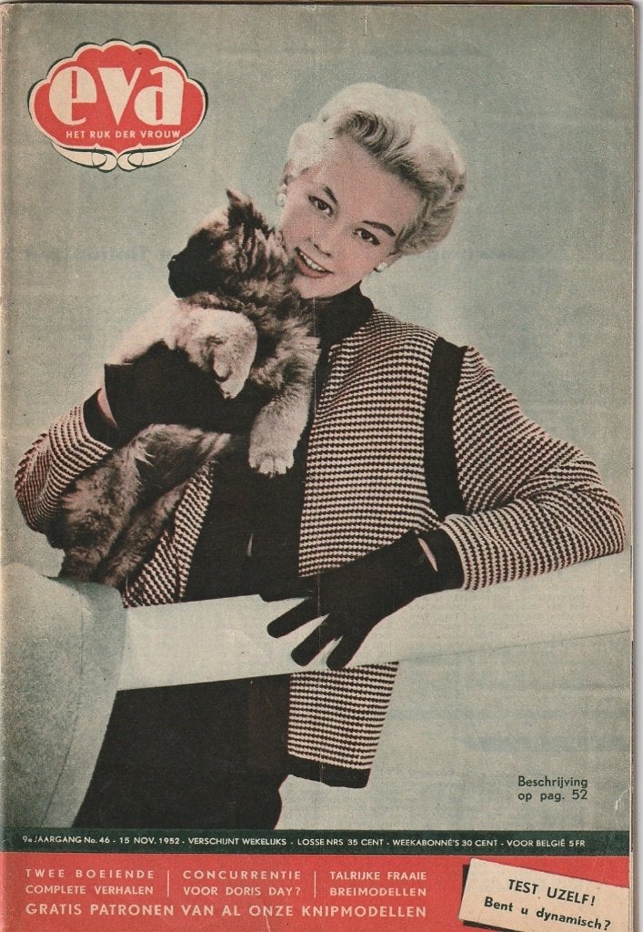 Vintage tijdschrift Eva 1952 n45 damesmode kindermode recept, Verzenden, 1940 tot 1960, Nederland, Tijdschrift
