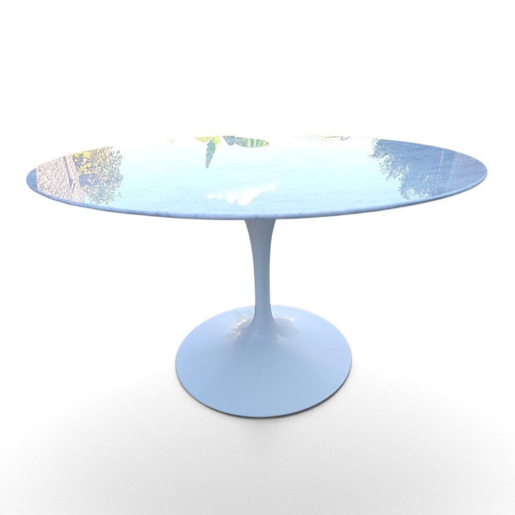 Eero Saarinen 120cm tulip tafel rond table Knoll marmer 60s, Overige materialen, Gebruikt, Rond, Vijf personen of meer