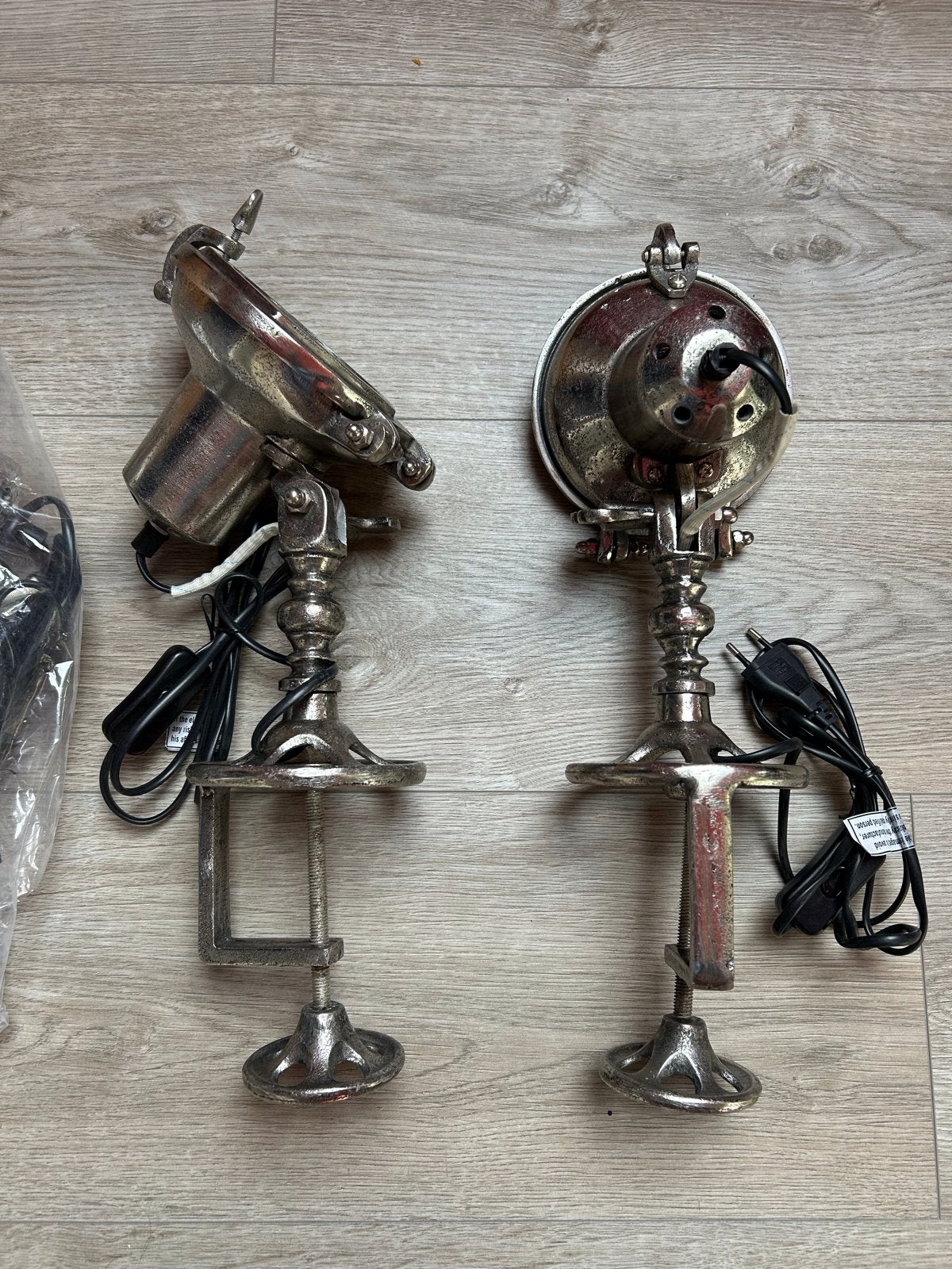 4 Industriële Klemlamp Tafellamp Zilverkleurig Metaal Nieuw, Huis en Inrichting, Verstelbaar, Overige merken, Nachtlamp, Nieuw