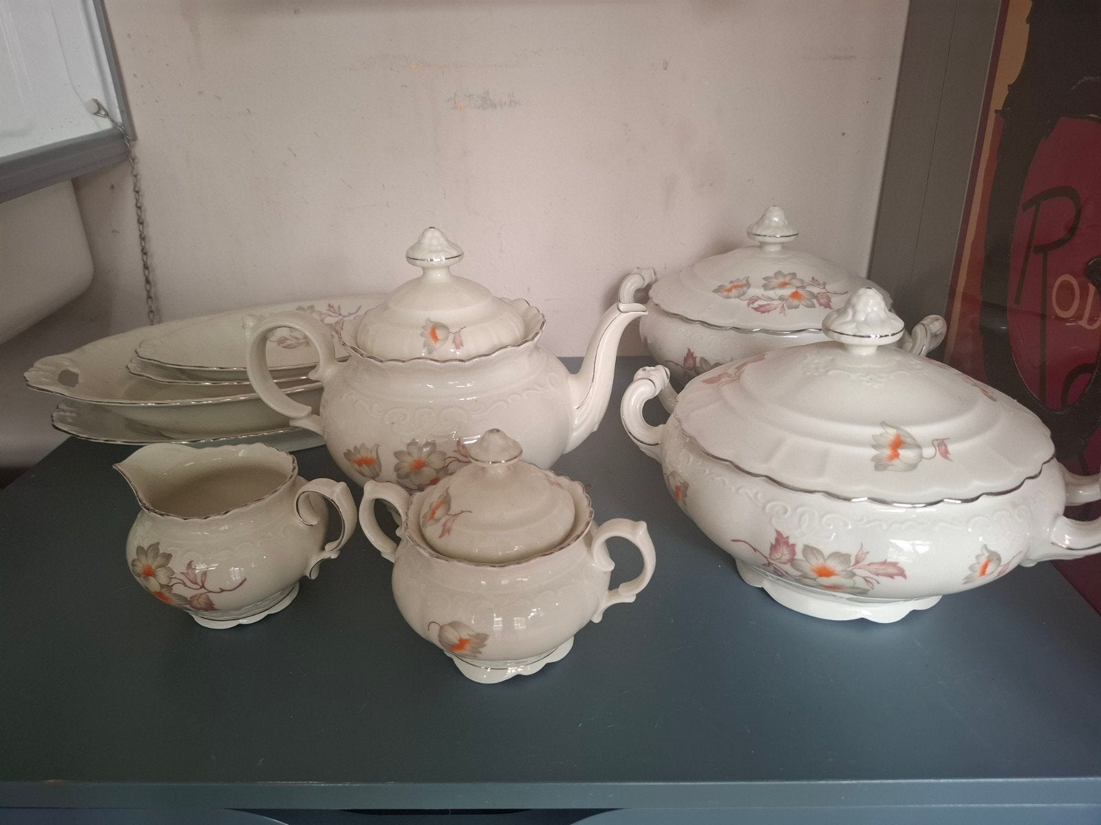Vintage Kahla porseleinen theeservies en serviesdelen, Ophalen