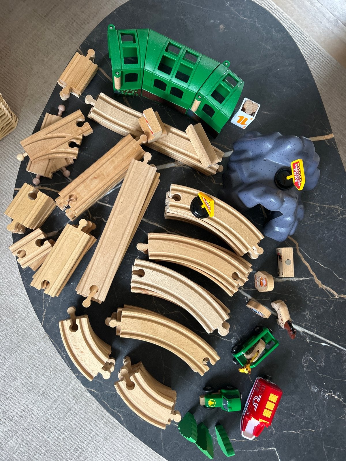 Brio Grote set houten treinrails met accessoires, Ophalen, Gebruikt, Overige merken