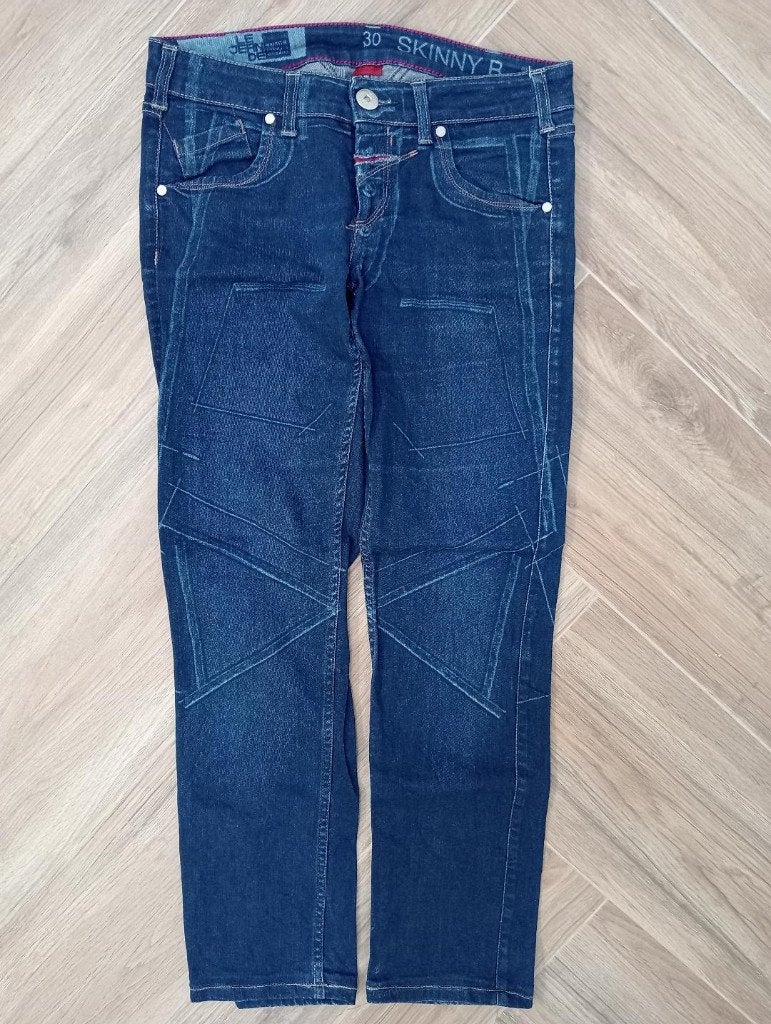F. Marithé&Girbaud jeans recht model met print - Maat 30/34, Marithe&Girbaud, Zo goed als nieuw, W30 - W32 (confectie 38/40), Verzenden