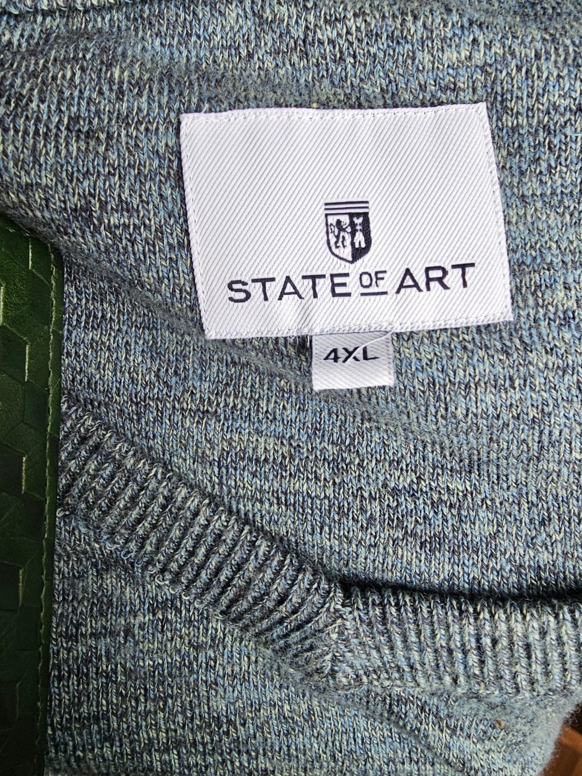 State of Art Groen Blauw Melee V hals Trui Maat 4XL, State of Art, Blauw, Trui of Vest, Ophalen of Verzenden