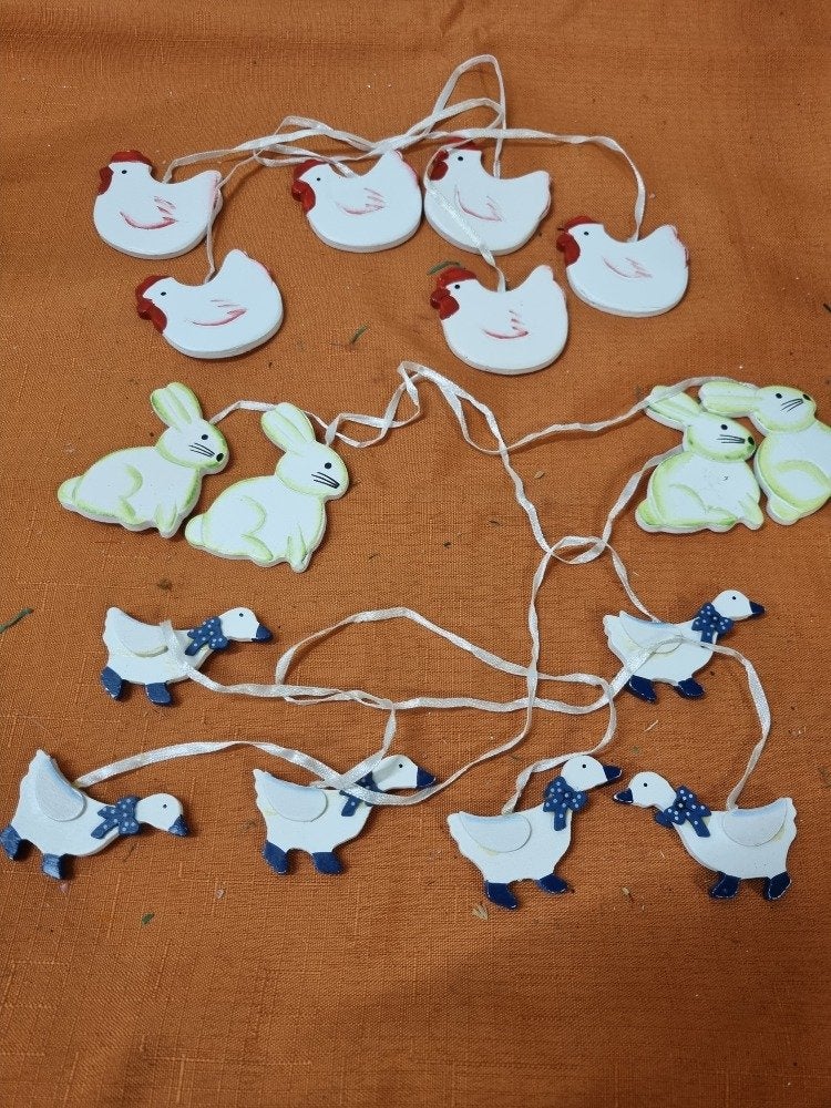 paastakhangers duo eend konijn kip 8x, Diversen, Pasen, Ophalen of Verzenden, 'T Olde Gre-j, Info@toldegrej.nl, Endepoelstraat 20f Didam