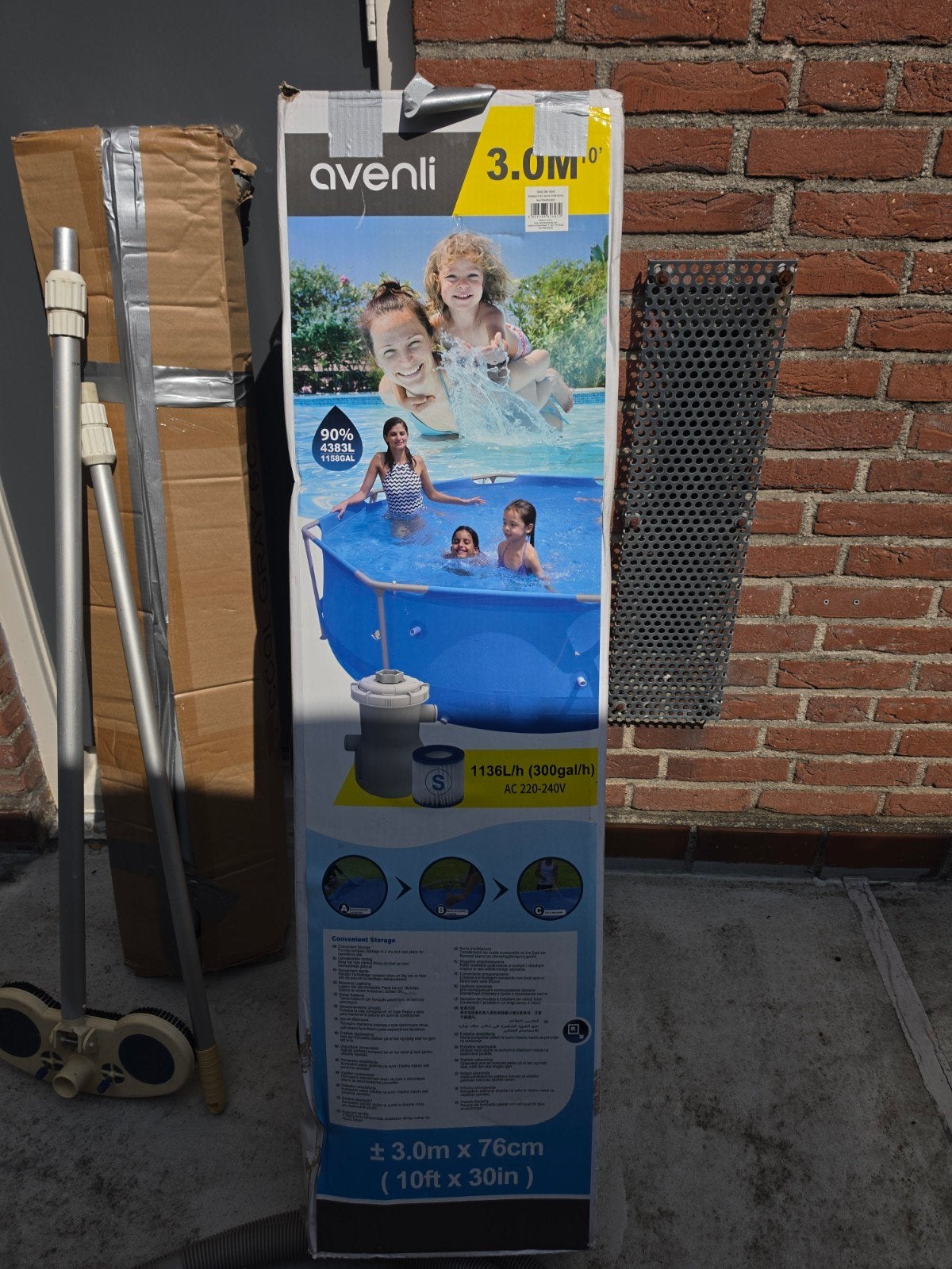 Avenli Opzetzwembad 3.0M met pomp, Gebruikt, Minder dan 80 cm, Rond, 300 cm of meer
