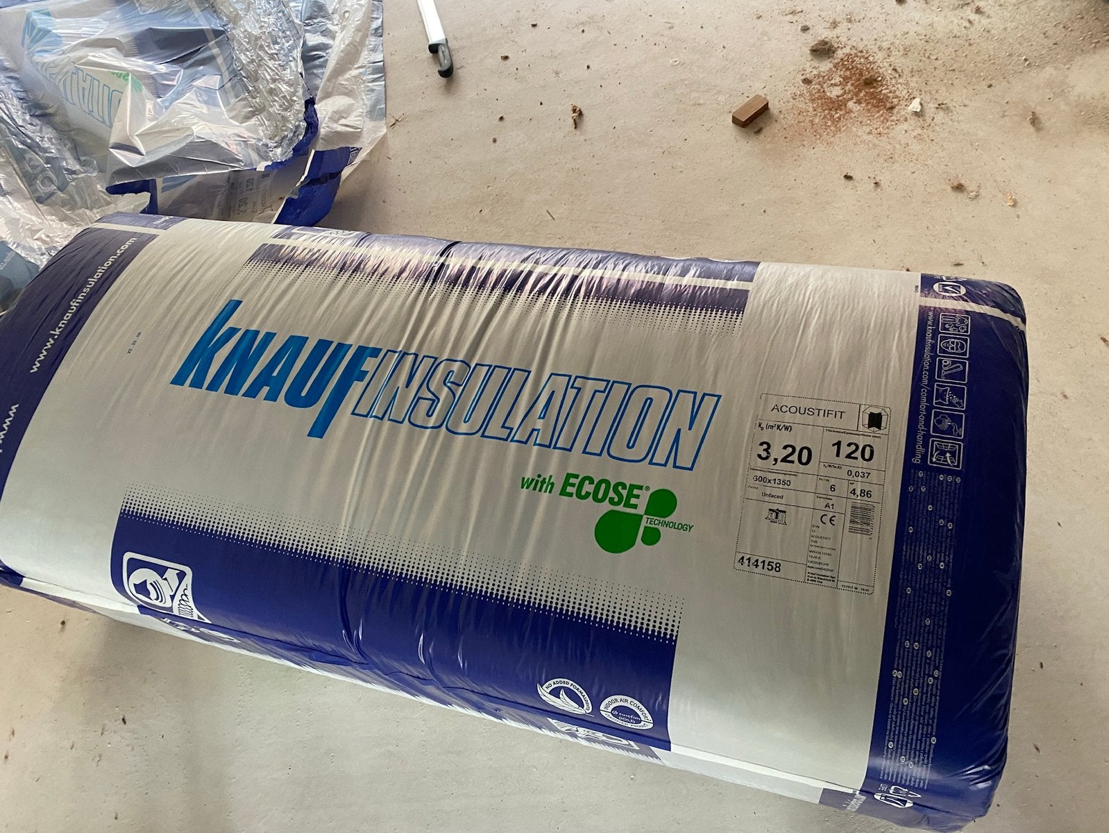 Knauf acoustifit Rd3,2 120mm, Ophalen, 12 cm of meer, Nieuw, Minder dan 5 m²