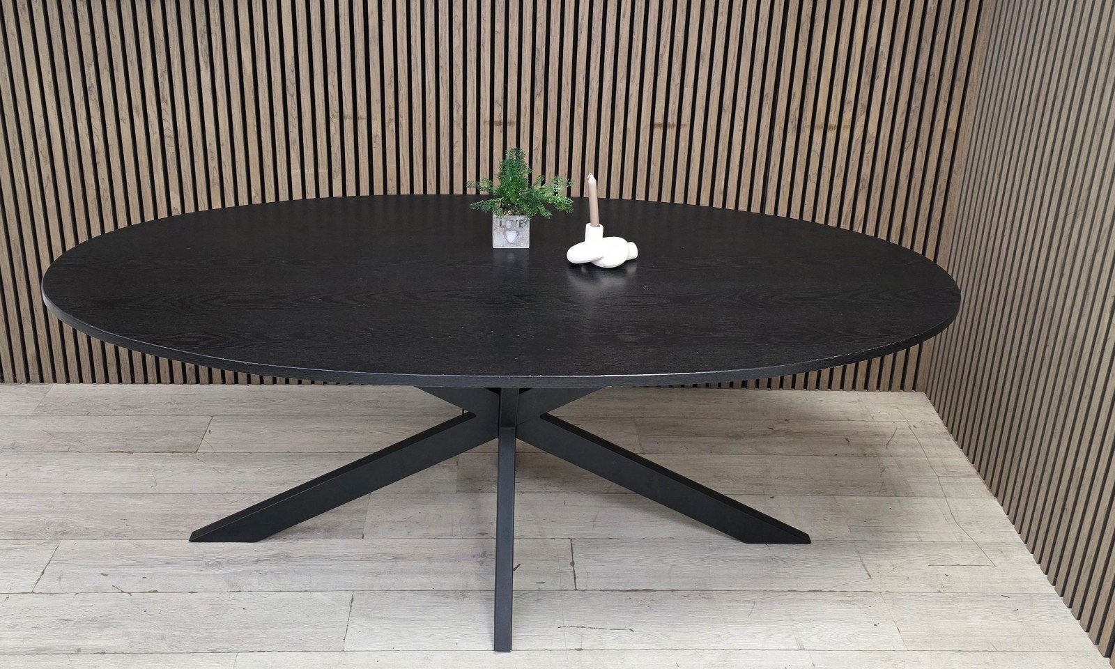 ‼️zwarte ovale eettafel‼️, Ophalen, Ovaal, 200 cm of meer, 100 tot 150 cm