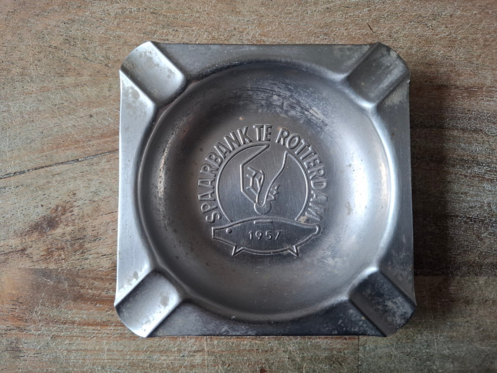 Vintage asbak Spaarbank te Rotterdam 1957, Ophalen