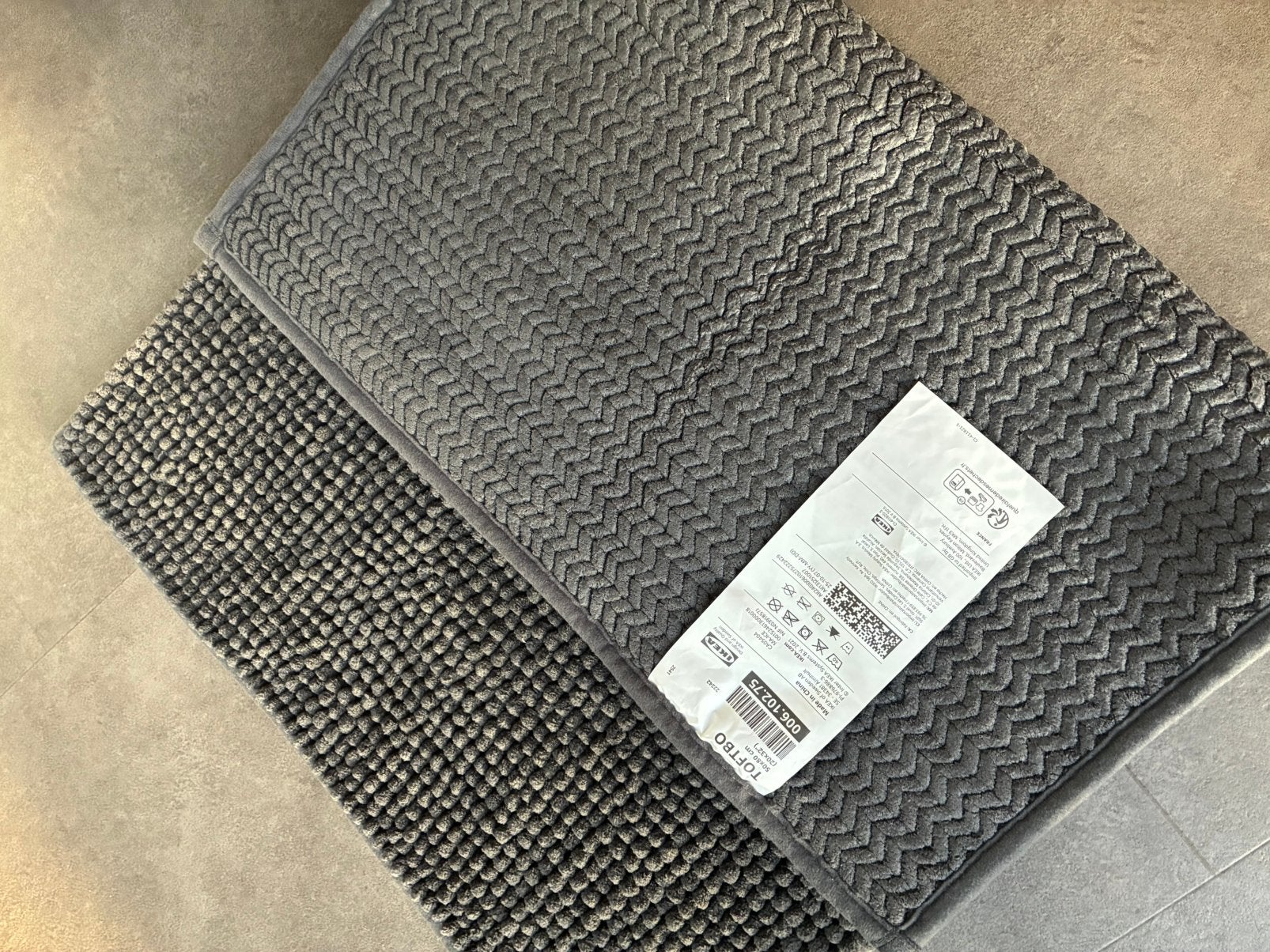 Gloednieuwe IKEA toftbo badmat, 50 tot 100 cm, Nieuw, Grijs, Rechthoekig