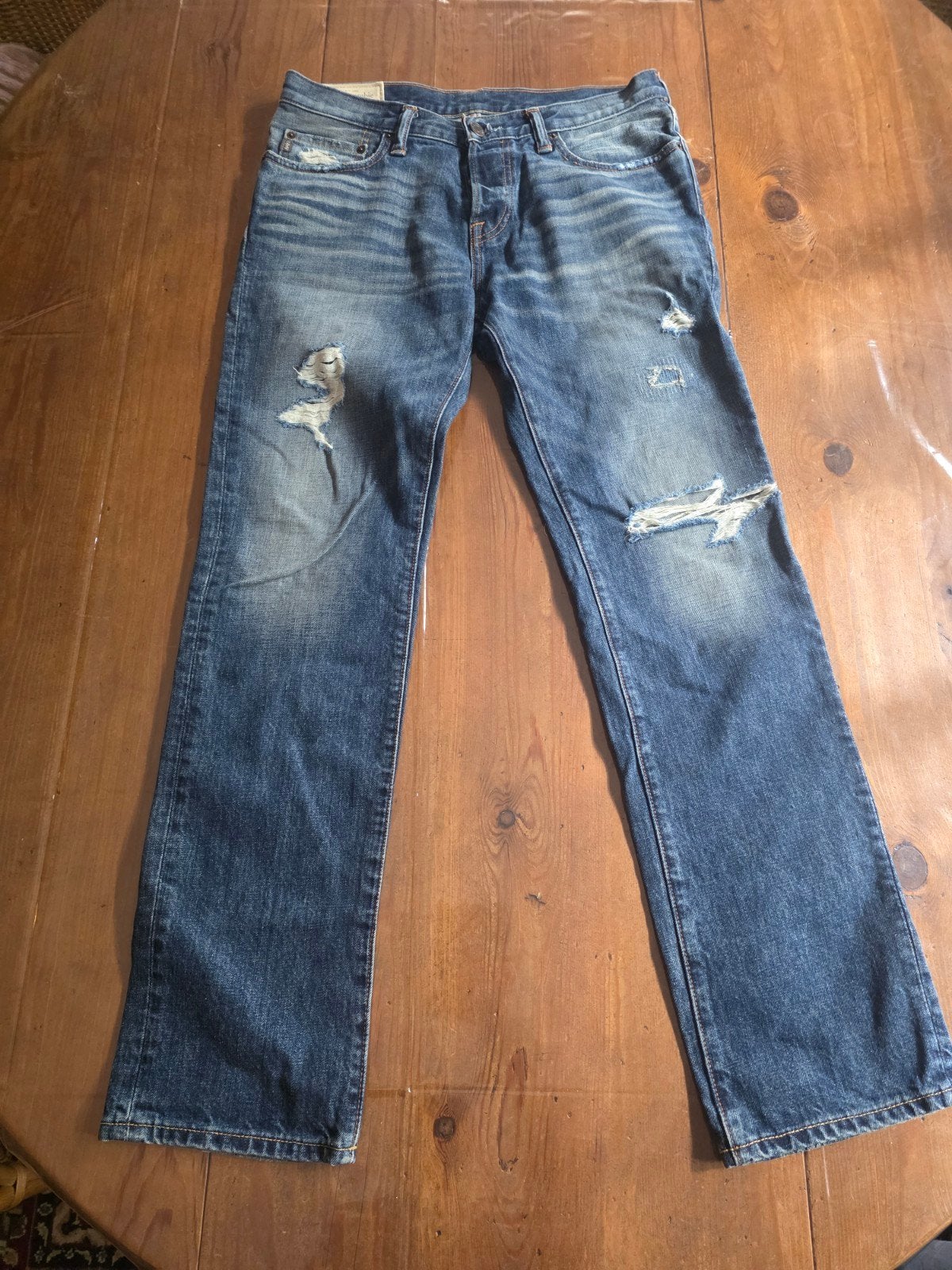 Abercrombie & Fitch Jeans W32/32 - Gedragen, Blauw, W32 (confectie 46) of kleiner, Ophalen of Verzenden, Abercrombie & Fitch