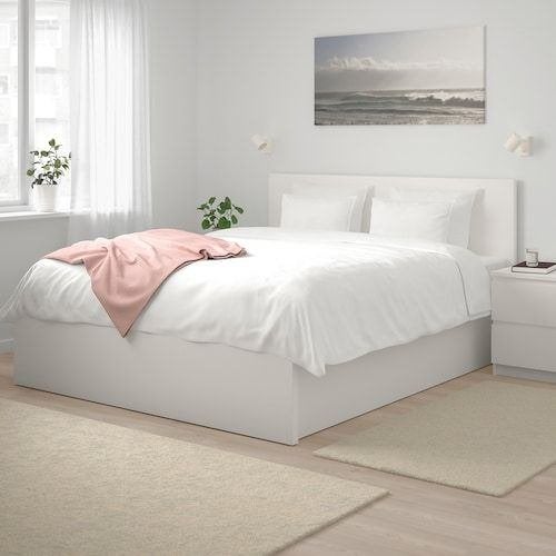 IKEA MALM bed met opbergruimte, 140x200 cm., wit, Ophalen, Wit, Tweepersoons, 140 cm