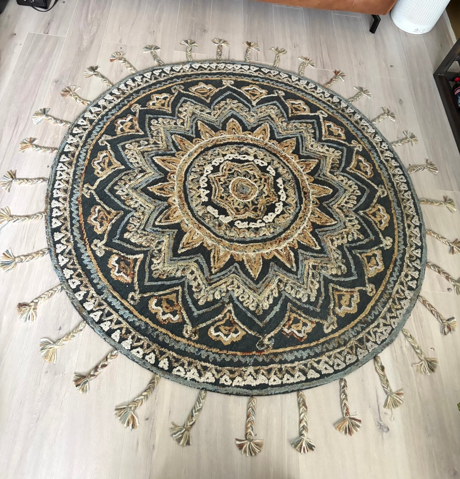 Dutchbone vloerkleed ø 170 cm, Ophalen, Rond, Dutchbone, Bohemian, Zo goed als nieuw
