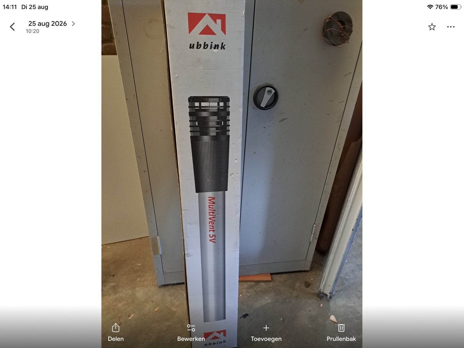 Ubbink Multivent 5V Ventilatiepijp 125mm 1190mm Nieuw, Ophalen of Verzenden, Nieuw, Ventilator