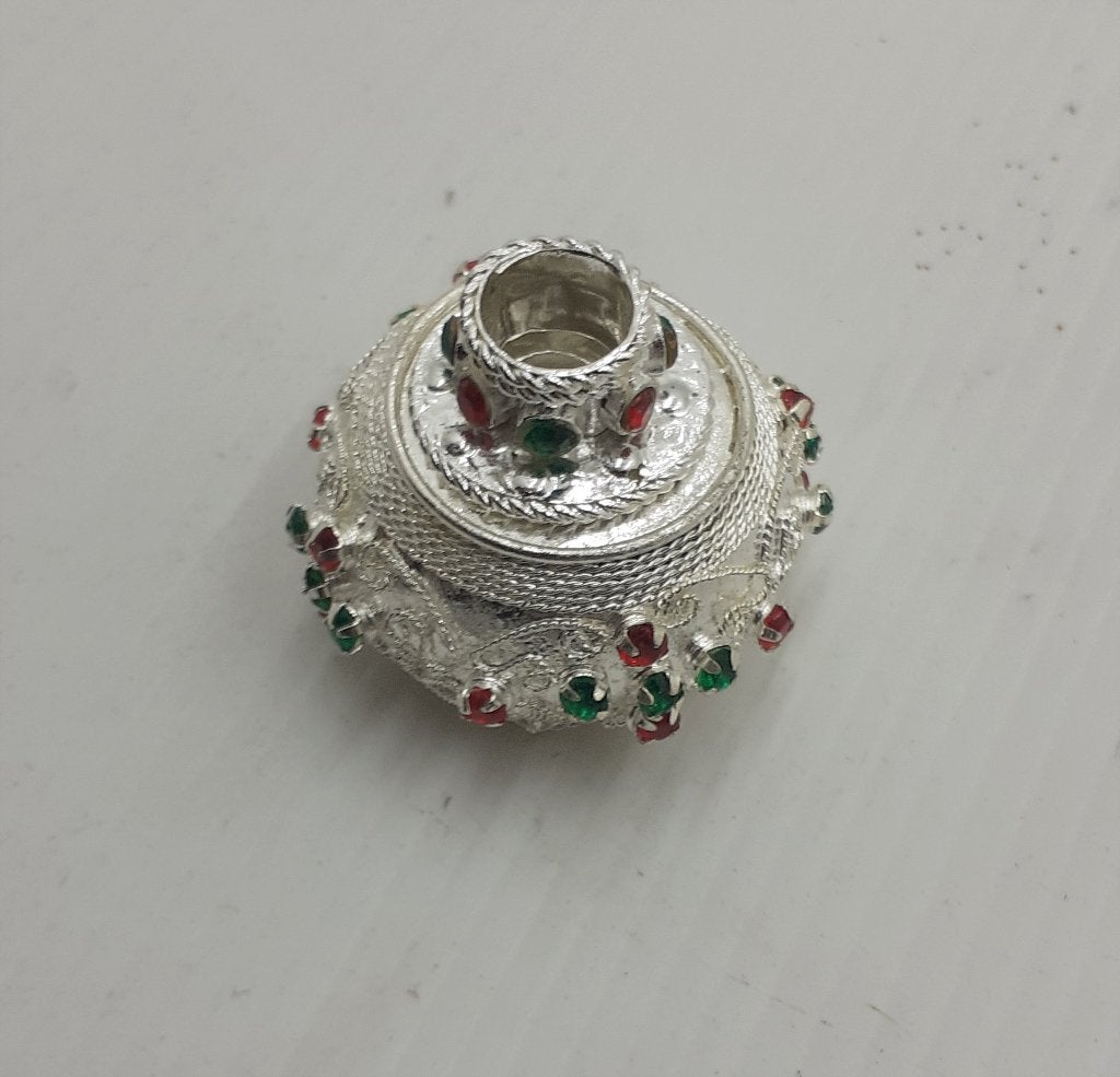 Elegant Selut Krawangan Set voor uw Java Keris MGT47, Zilver, Handgemaakt, Sieraad, Ophalen of Verzenden