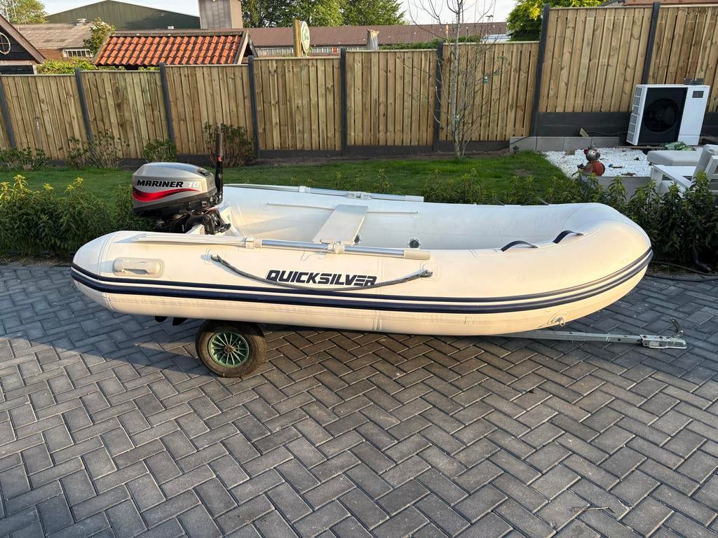 Marine 10pk motor en camping trailer, Ophalen, Aluminium, Quicksilver, Zo goed als nieuw