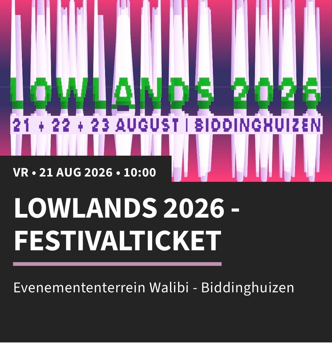 2x lowlands tickets incl Sahara 2P glamptent, Tickets en Kaartjes, Evenementen en Festivals, Twee personen