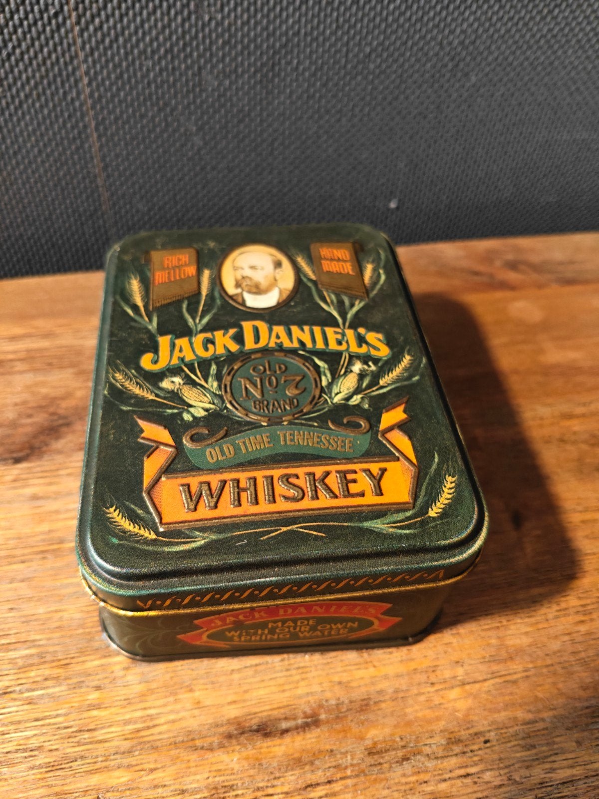 Vintage Jack Daniel's Hudson-Scott & Sons blik jaren '80, Verzamelen, Ophalen of Verzenden, Gebruikt, Overige, Overige merken