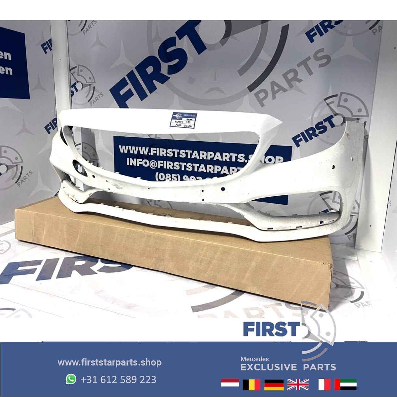 W205 C63 AMG Voorbumper Mercedes C Klasse 2014-2018 OEM C205, Gebruikt, -, Voor, Ophalen of Verzenden