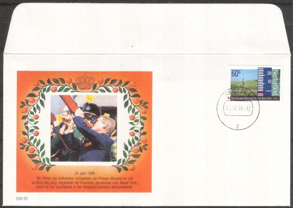 OSE55 - Koninginnedag 1986 - Meijel - kleiduiven schieten, Verzenden, Envelop