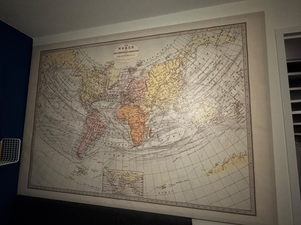 Grote wereldkaart poster - Zo goed als nieuw, Ophalen, 125 cm of meer, Zo goed als nieuw, Foto of Poster