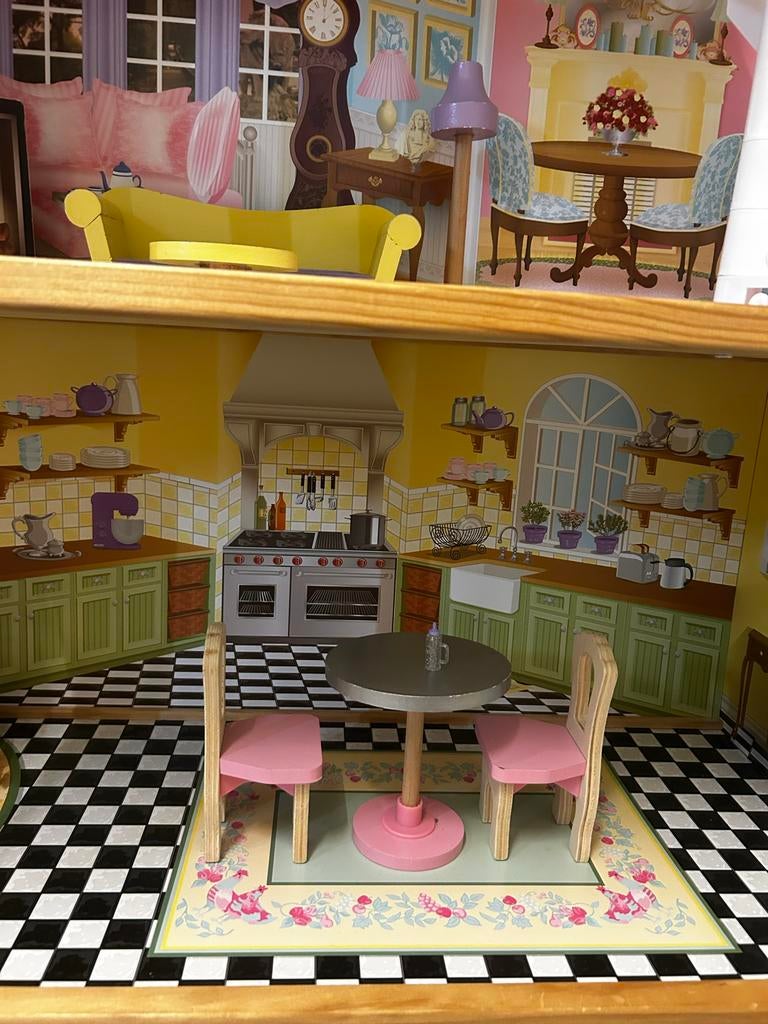 Grote KidKraft Houten Poppenhuis (Barbie huis), Ophalen, Gebruikt, Overige typen