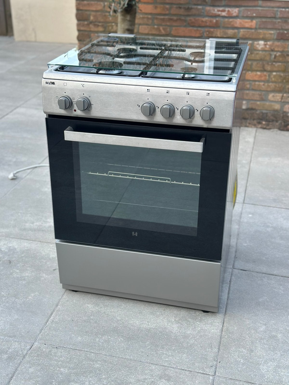 ETNA FGV160RVS Gasfornuis met Oven - Zo goed als nieuw, Witgoed en Apparatuur, Fornuizen, Ophalen, 60 cm of meer, 4 kookzones