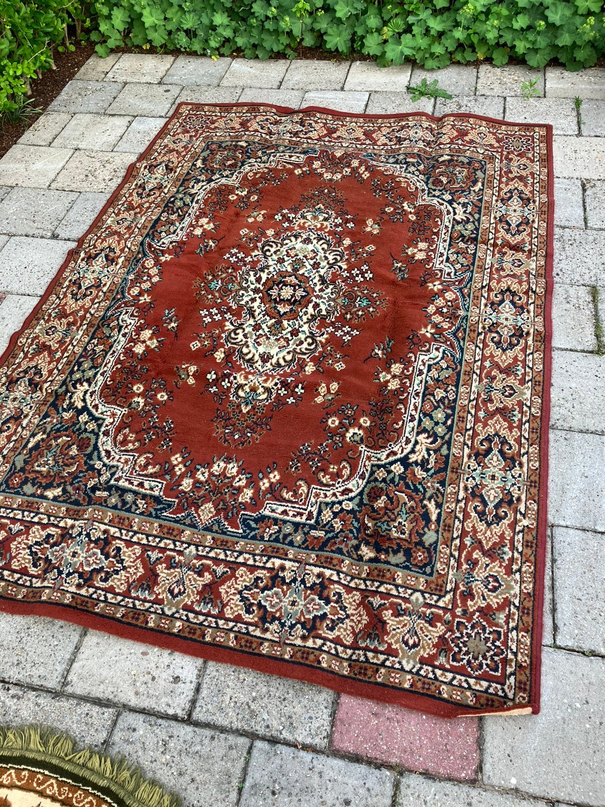 Mooi vintage wollen tapijt roodbruin 240x170, Ophalen, Gebruikt, 150 tot 200 cm, 200 cm of meer