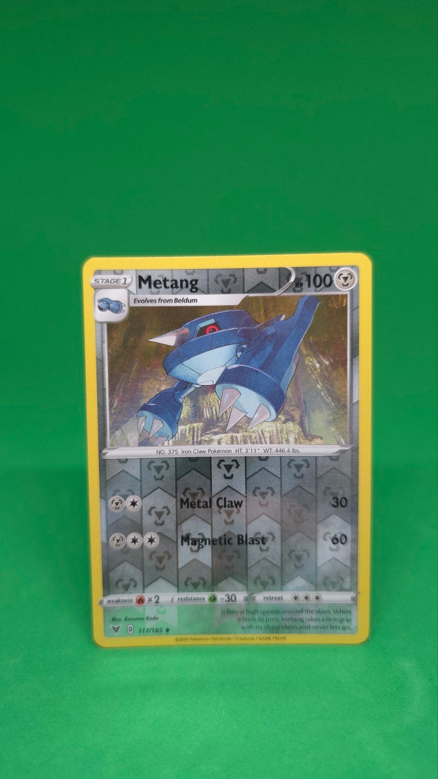 Metang 117/185 Vivid Voltage reverse holo, Ophalen of Verzenden, Zo goed als nieuw