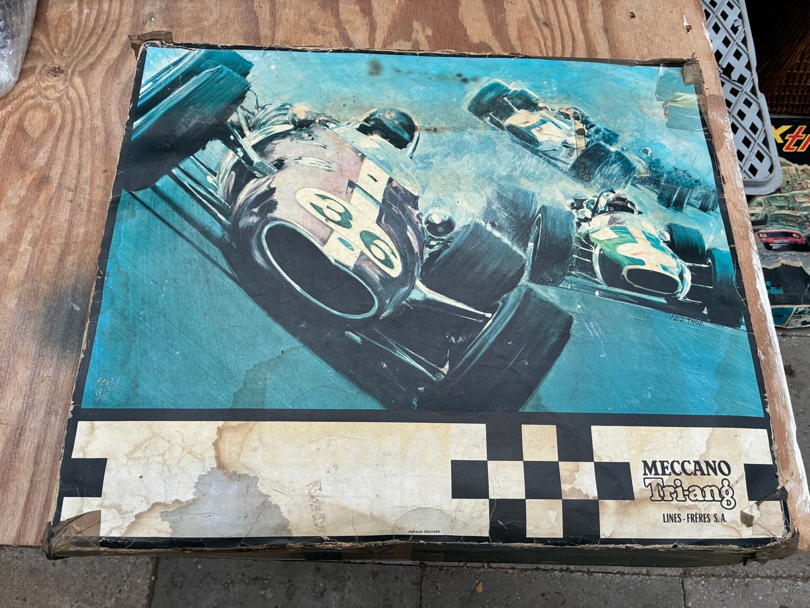 Complete Scalextric Racebaan uit de jaren '70 met reclame, Overige merken, Ophalen of Verzenden, Elektrisch, Racebaan