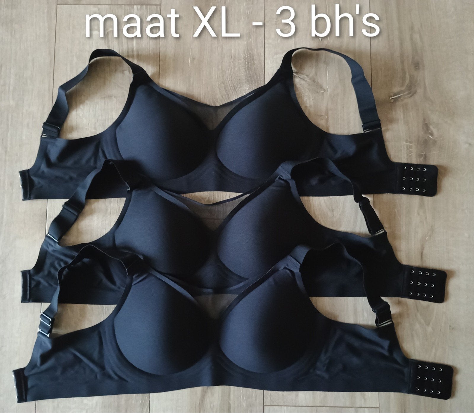 3x Zwarte BH's Maat XL, Kleding | Dames, Onbekend, Ophalen of Verzenden, Zwart, BH