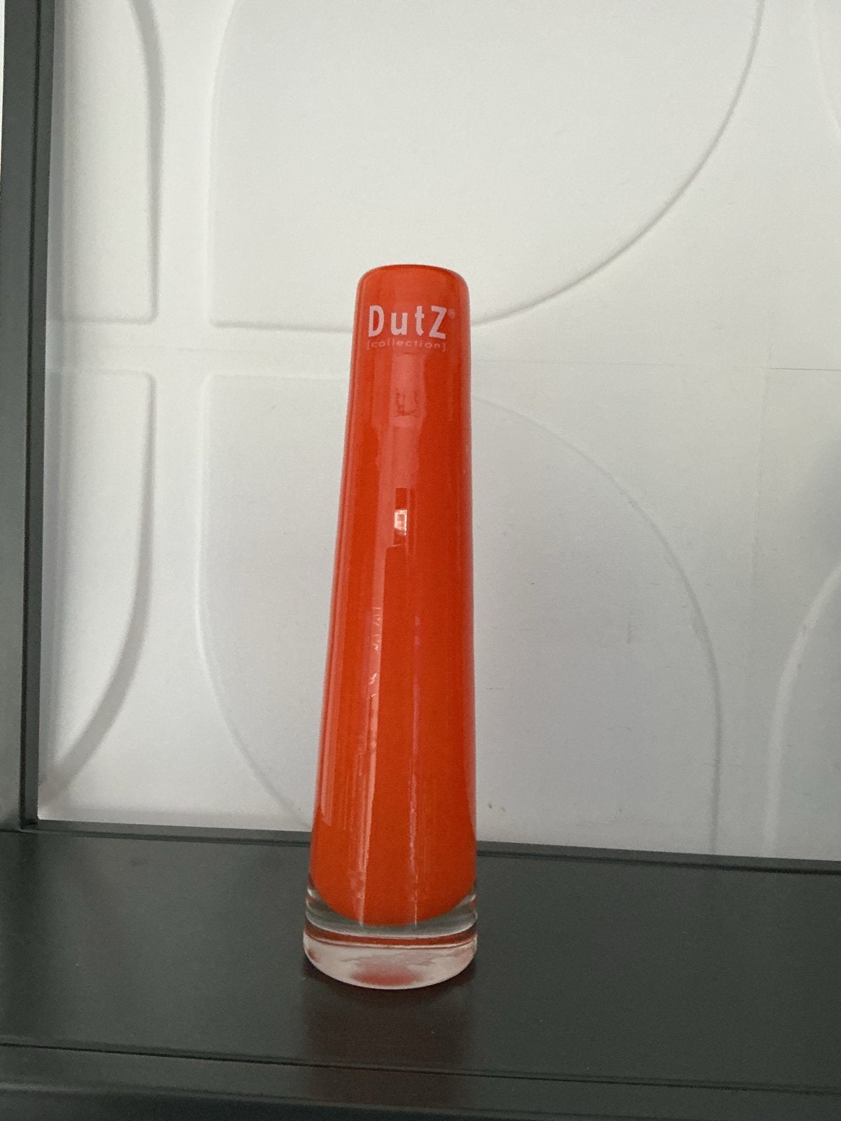 Dutz Collection oranje glazen vaas, Ophalen of Verzenden, Zo goed als nieuw, Oranje, Glas