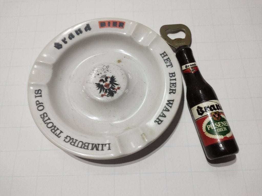 Brand bier asbak en flesopener, Verzamelen, Biermerken, Ophalen of Verzenden, Gebruikt, Flesopener, Brand