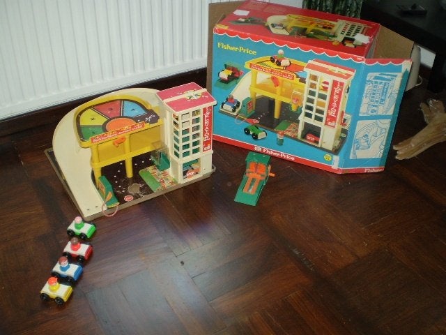Garage van Fisher-Price uit de 80-jaren met originele doos., Ophalen of Verzenden, Gebruikt, Speelset
