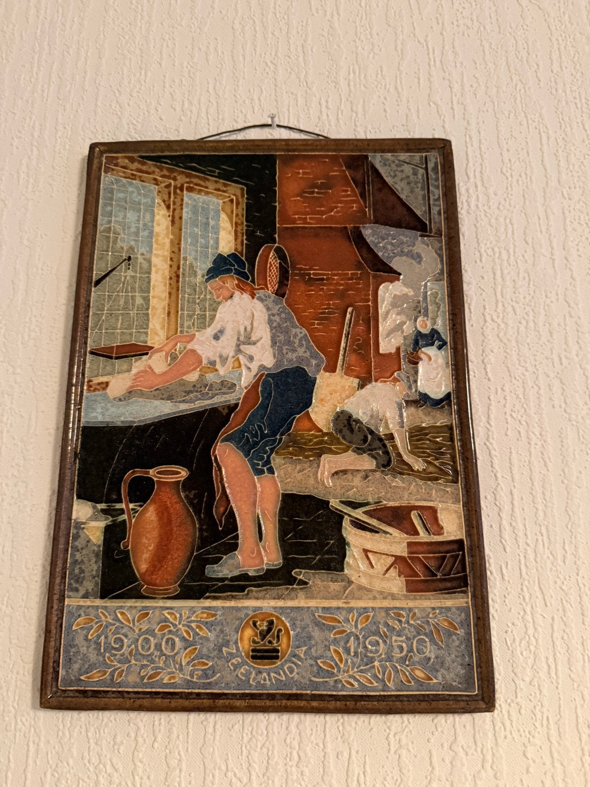 Vintage Wandpaneel Nederland 1900-1950 - Ambachtelijk Tafere, Ophalen of Verzenden