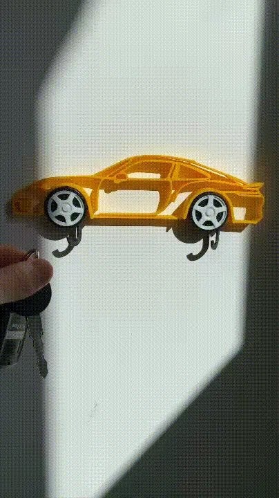 Porsche 911 Sleutelhouder, Meerkleurig, Verzenden, Nieuw, Kunststof