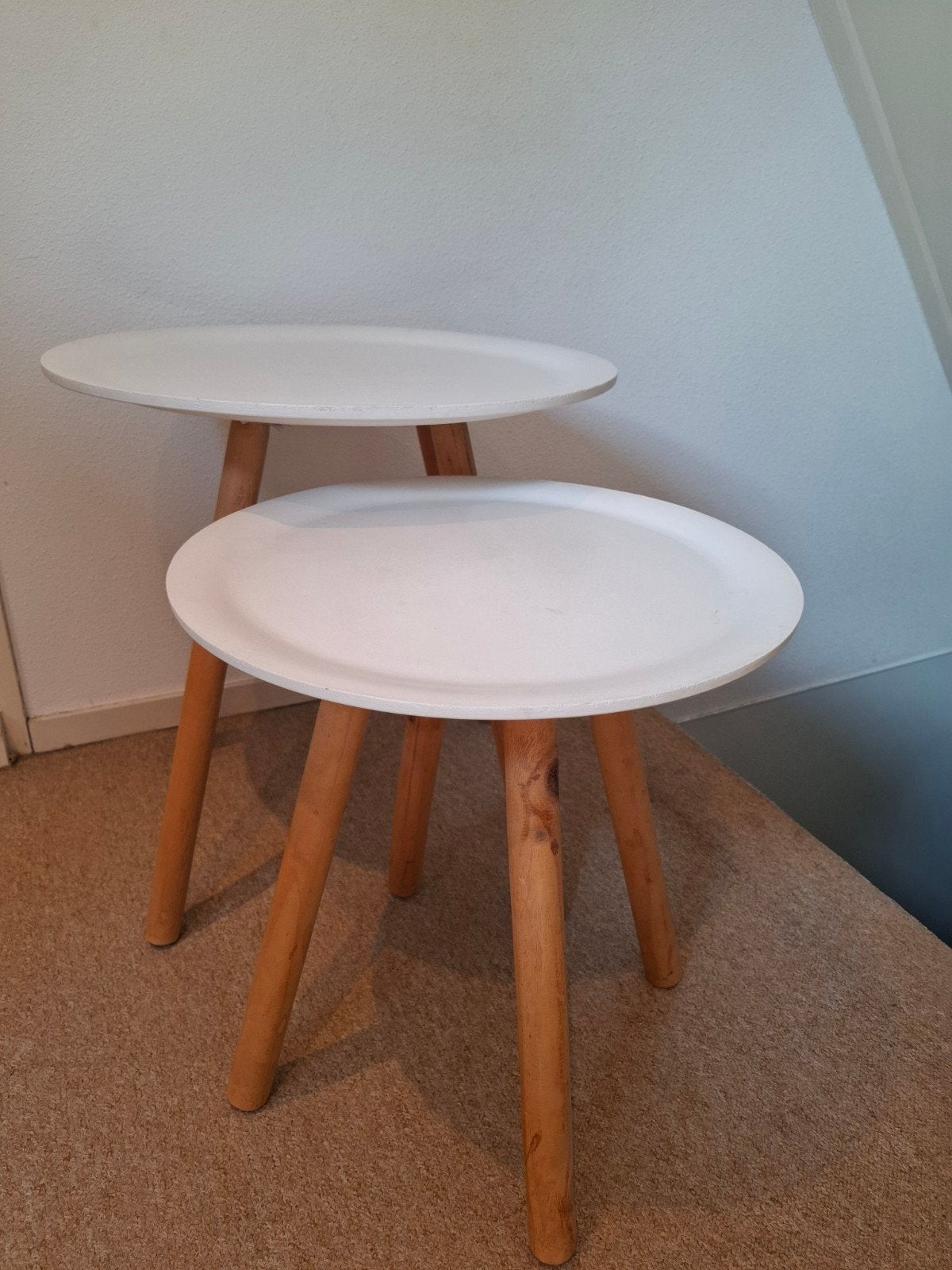 tafel 2 stuks. hout!, Ophalen of Verzenden, Rond, Hout, Minder dan 55 cm
