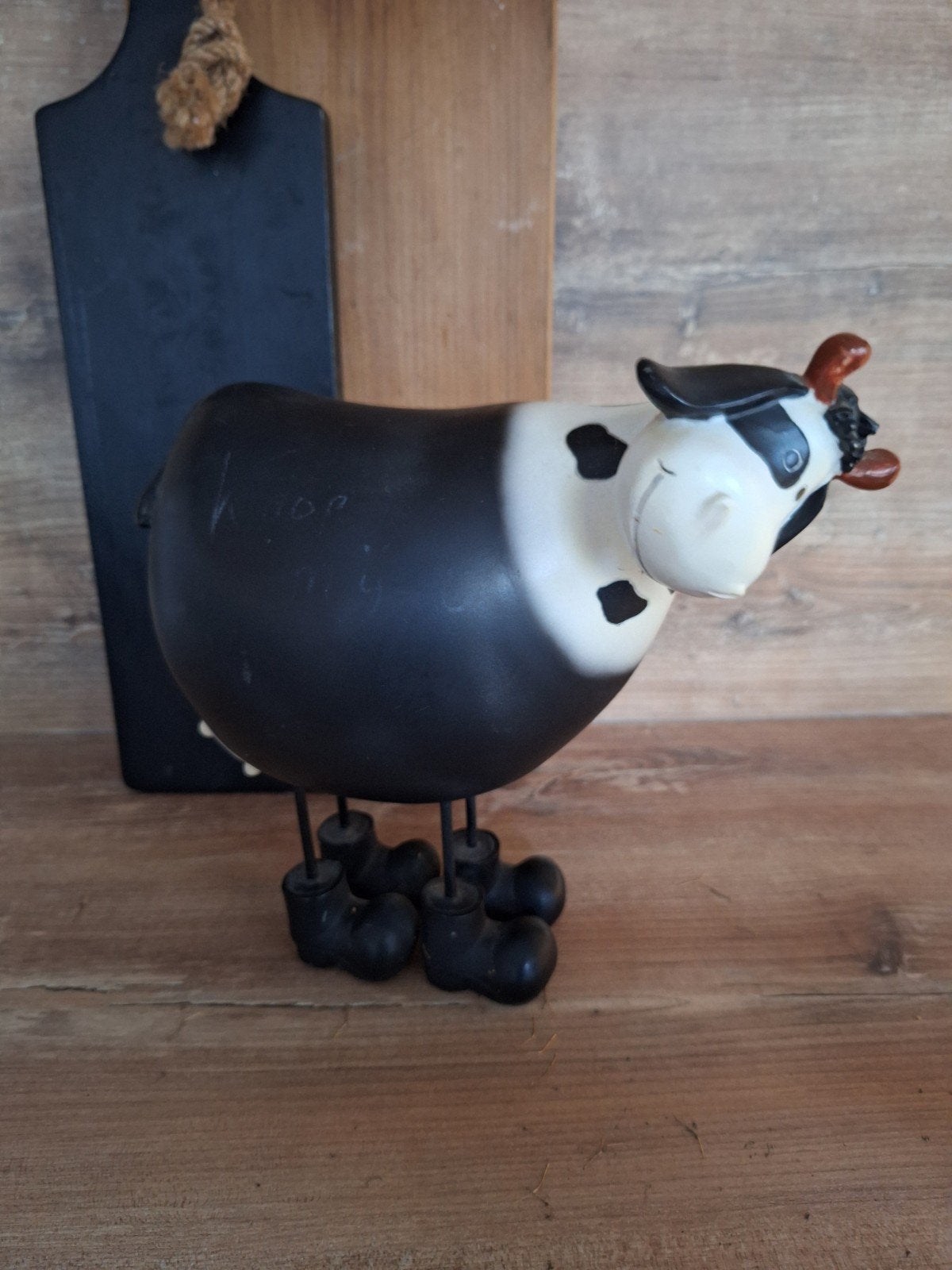 Decoratieve Koe Figuur - Zwart/Wit, Ophalen of Verzenden, Landelijk, Metaal, Gebruikt
