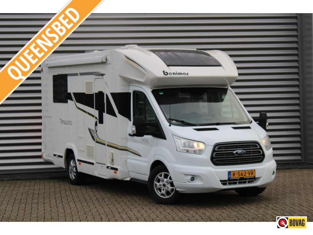 Benimar Tessoro 495 170PK Luchtvering Queensbed 5-persoons, Caravans en Kamperen, Campers, Luifel, Ford, 6 tot 7 meter, Bedrijf