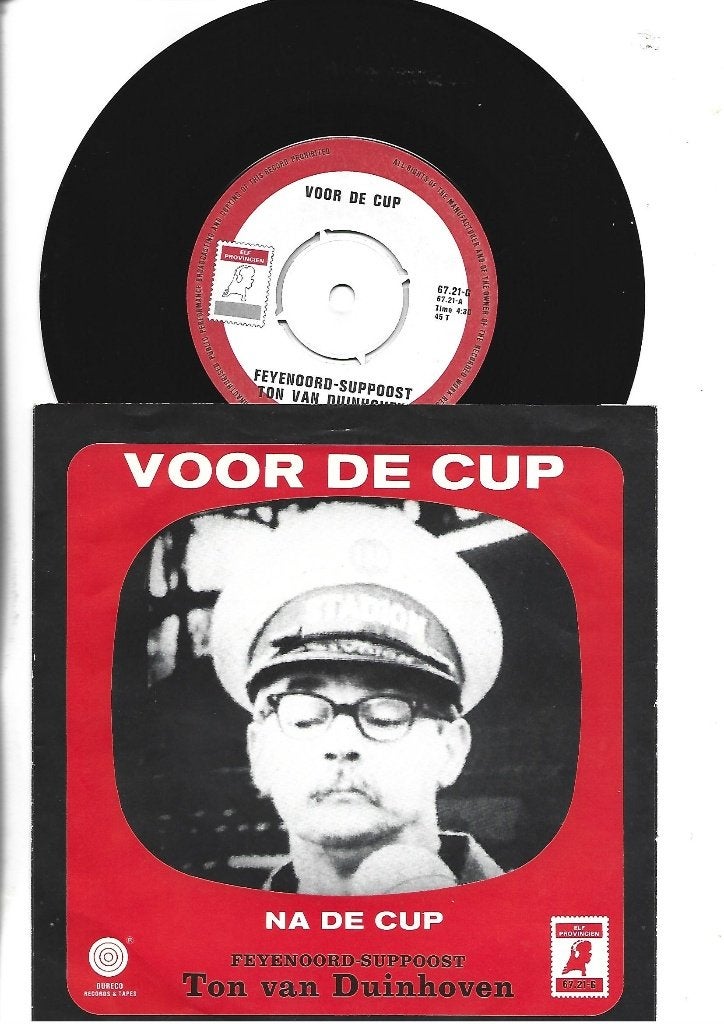 FEYENOORD TON VAN DUINHOVEN SINGLE 7" VOOR EN NA DE CUP, 7 inch, Ophalen of Verzenden, Overige typen, Nederlandstalig
