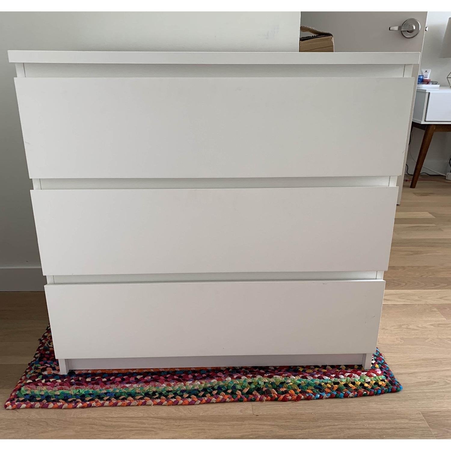 Witte MALM ladekast met 3 lades, Huis en Inrichting, Kasten | Ladekasten, Ophalen, Gebruikt, 50 tot 100 cm, 3 of 4 laden