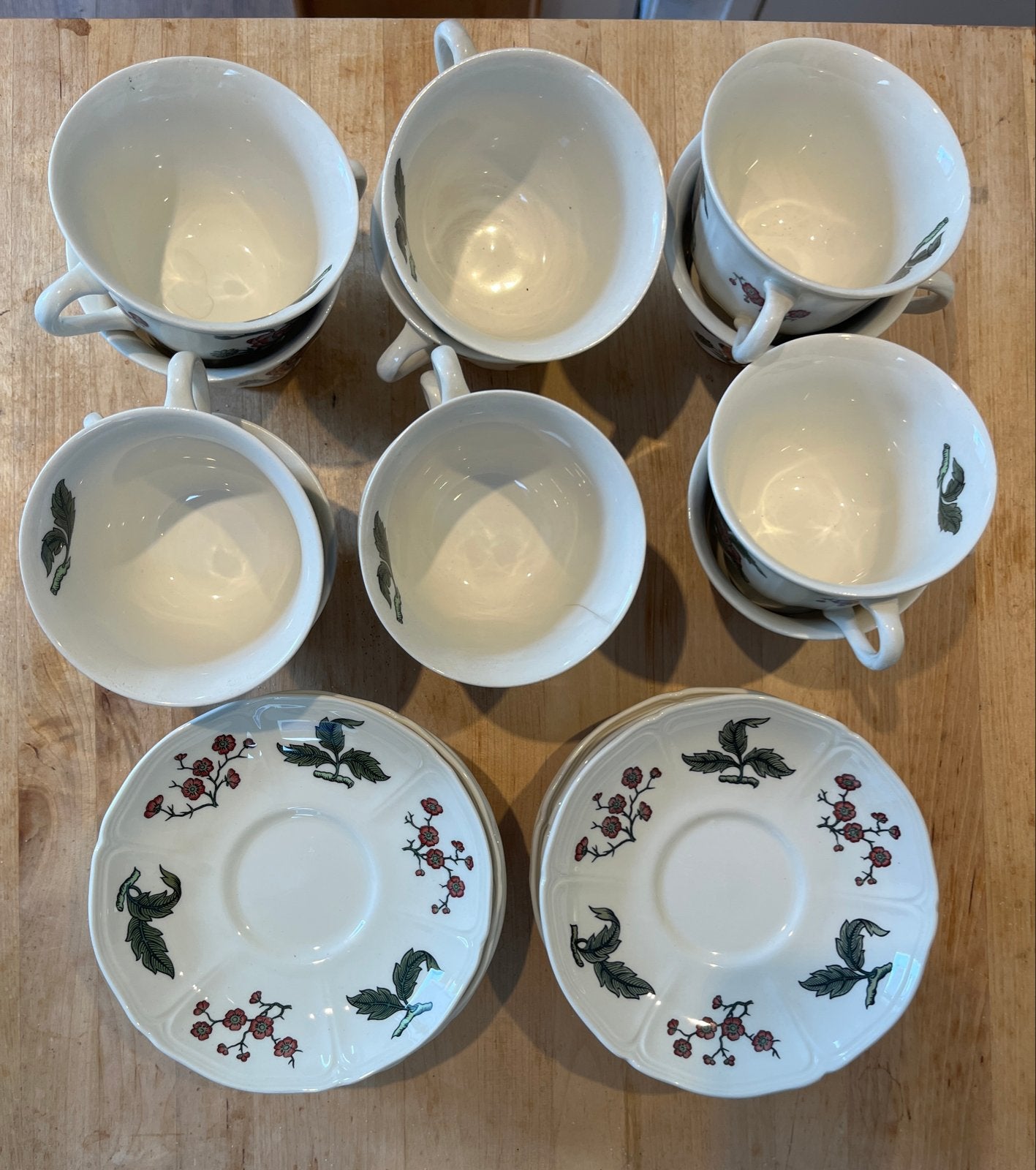 Wedgwood Etruria "Mandarin" kop en schotel set (12 stuks), Ophalen of Verzenden